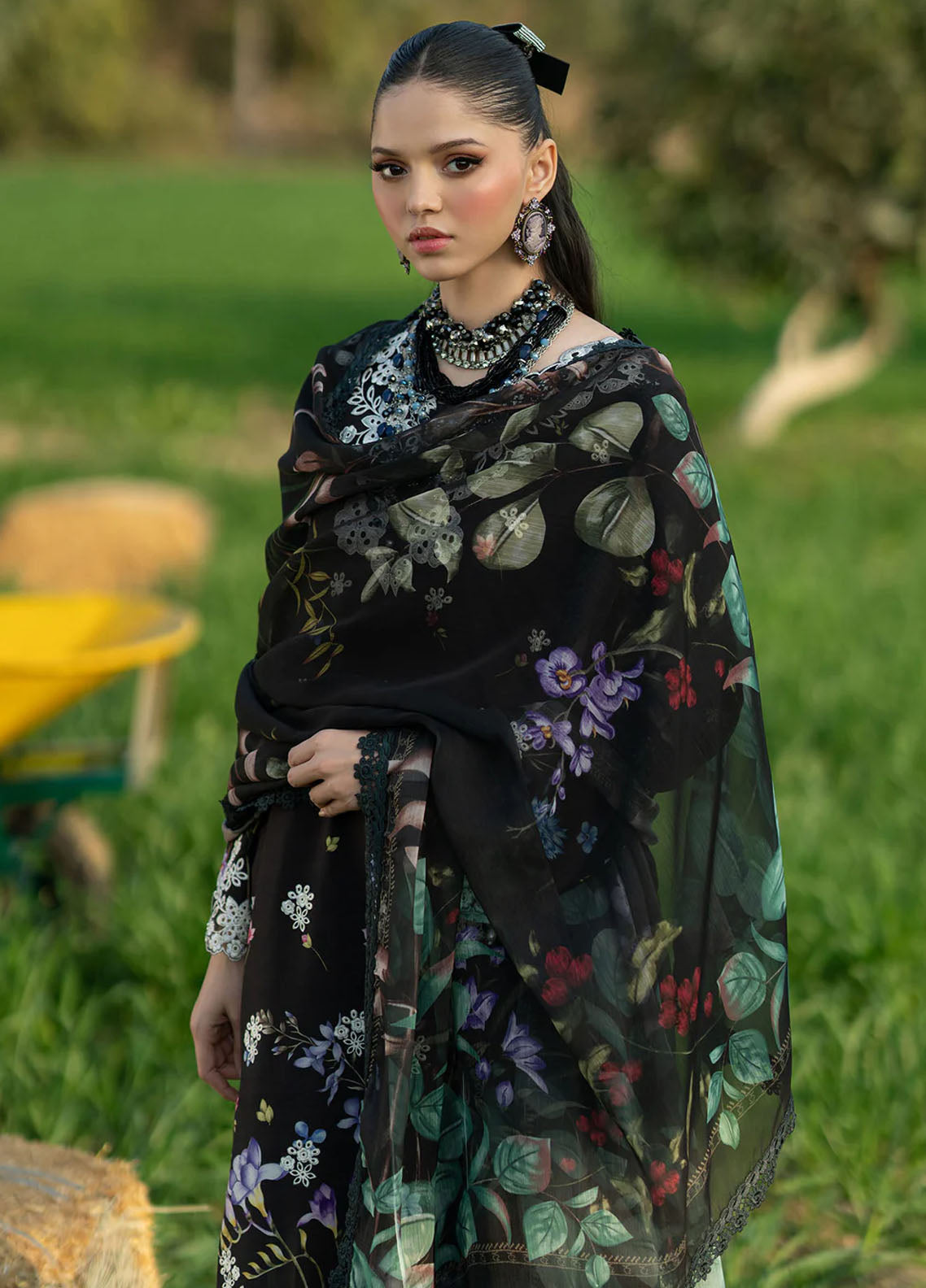 Sardinia Embroidered Lawn Unstitched Suit 3 Piece 901 Black Lotus