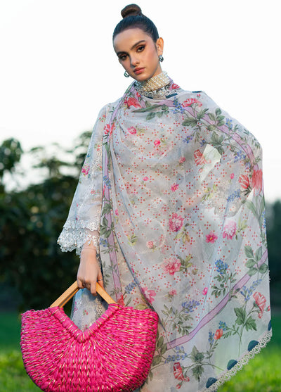 Sardinia Embroidered Lawn Unstitched Suit 3 Piece 905 Silver Bush