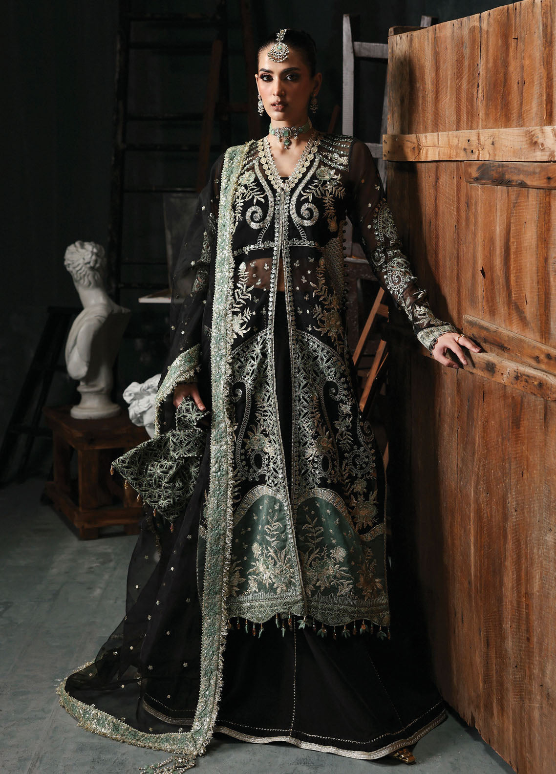 Sardinia Embroidered Organza Suits Unstitched 3 Piece D-1201 Lumen