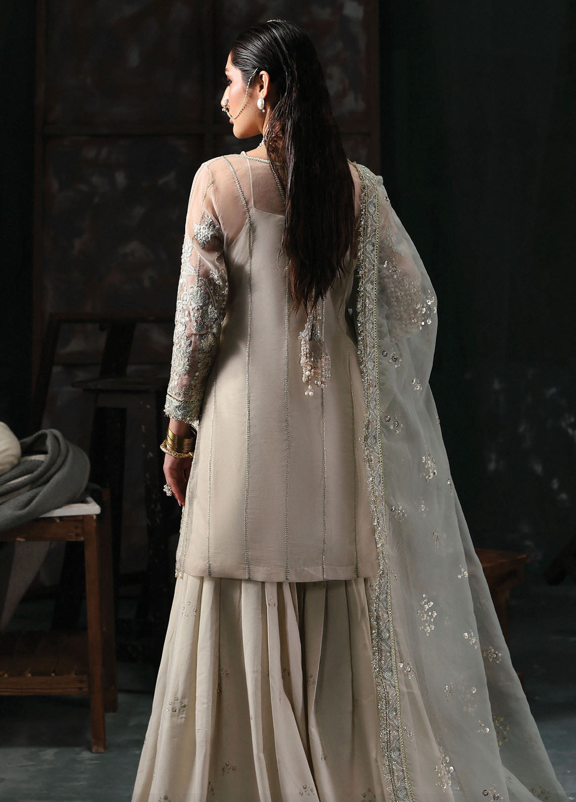 Sardinia Embroidered Organza Suits Unstitched 3 Piece D-1202 Kara