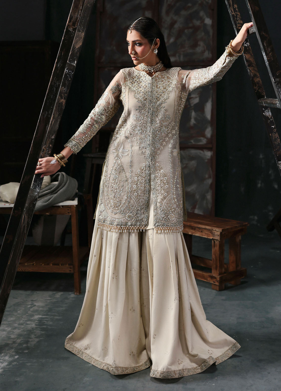 Sardinia Embroidered Organza Suits Unstitched 3 Piece D-1202 Kara