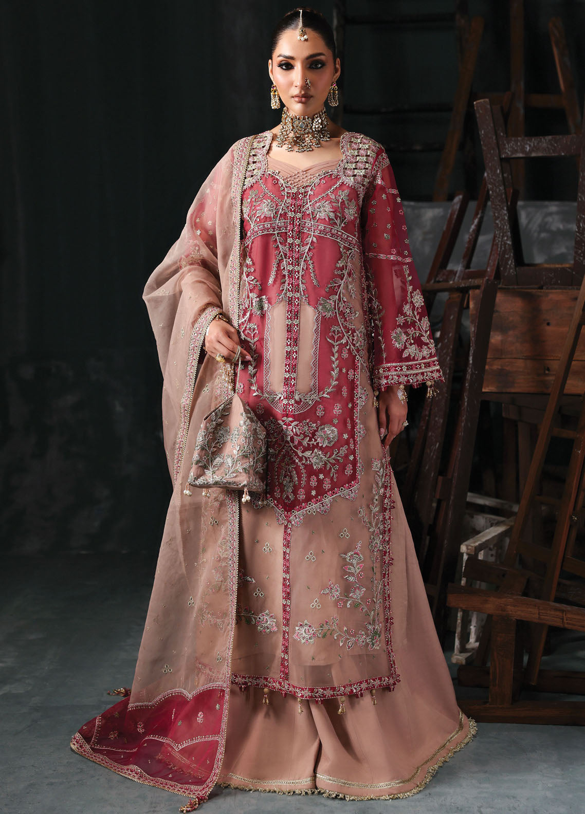 Sardinia Embroidered Organza Suits Unstitched 3 Piece D-1205 Elara