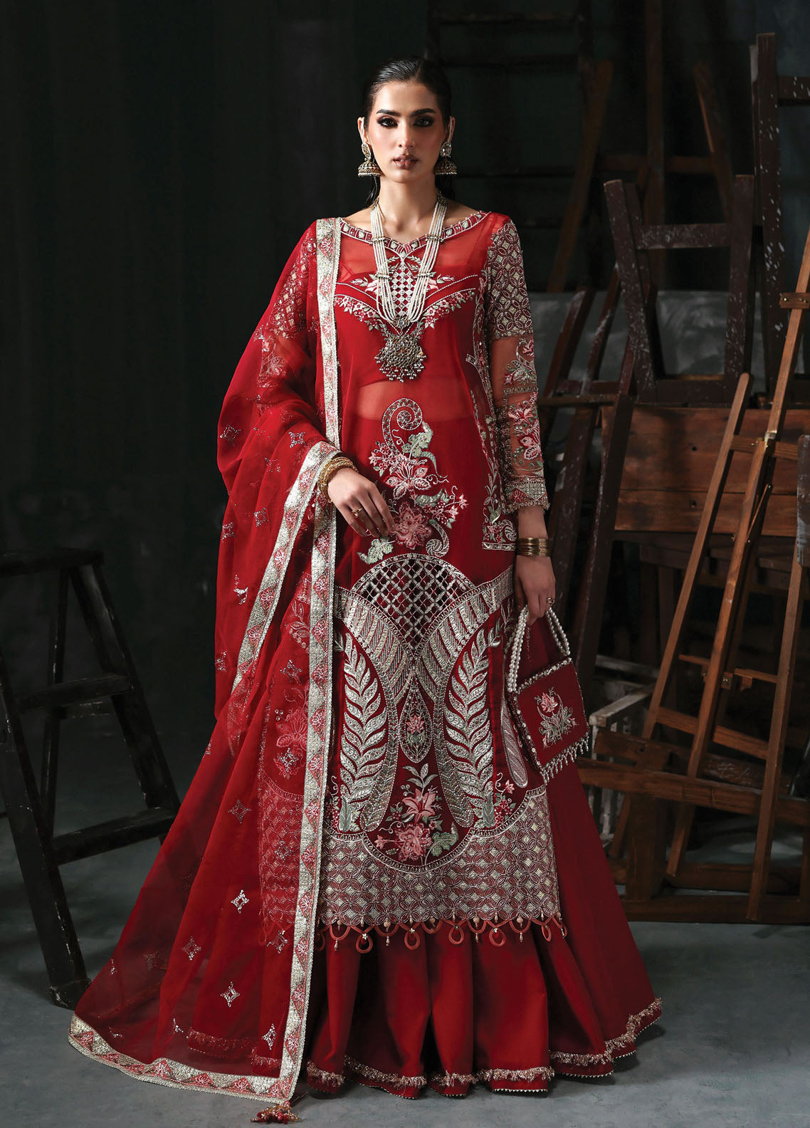 Sardinia Embroidered Organza Suits Unstitched 3 Piece D-1207 Zuri