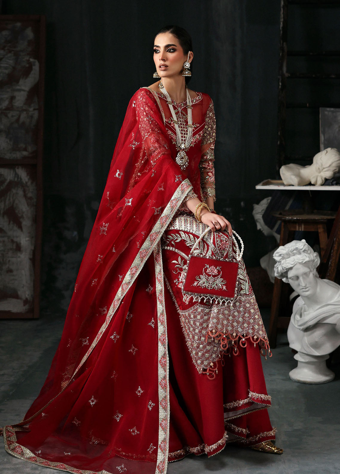Sardinia Embroidered Organza Suits Unstitched 3 Piece D-1207 Zuri