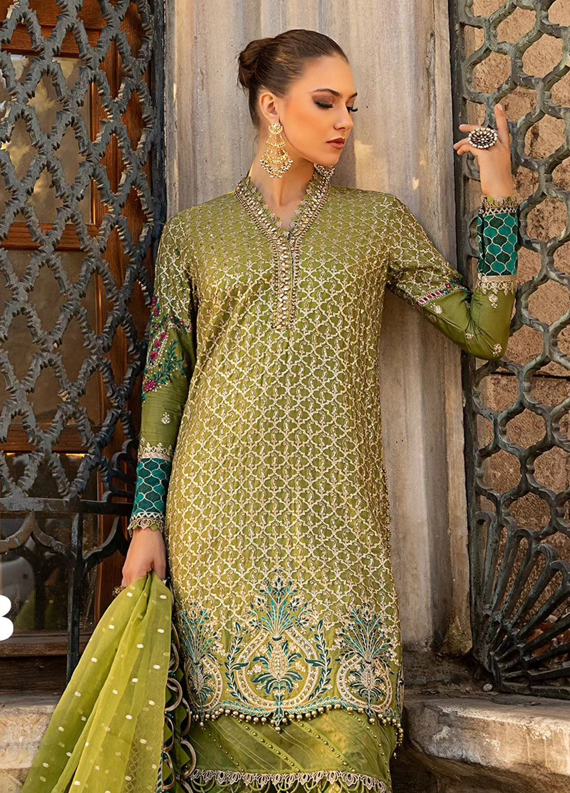 Sateen By Maria B Embroidered Suit Unstitched 3 Piece MB24S D-03 - Formal Collection