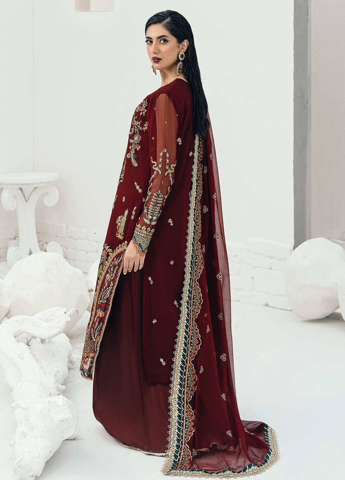 Savoir by Sahane Unstitched Luxury Formals Collection 2024 CT-140002 Rouge