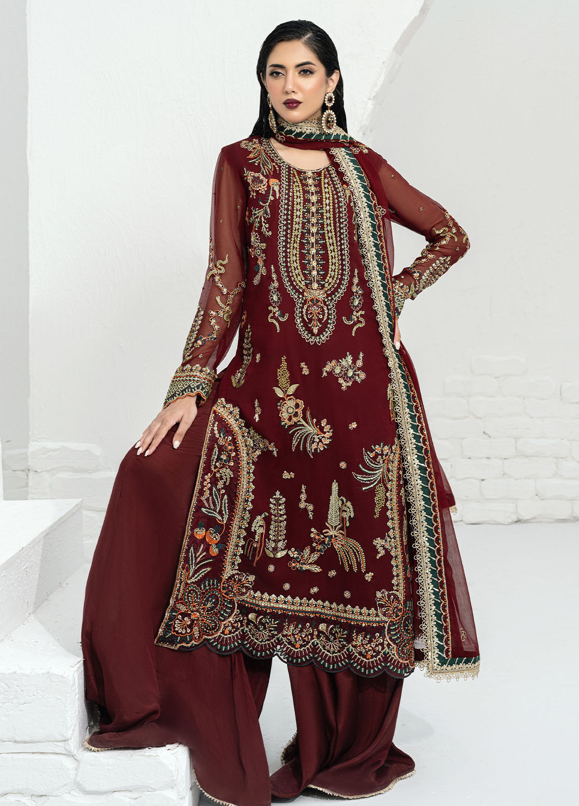 Savoir by Sahane Unstitched Luxury Formals Collection 2024 CT-140002 Rouge