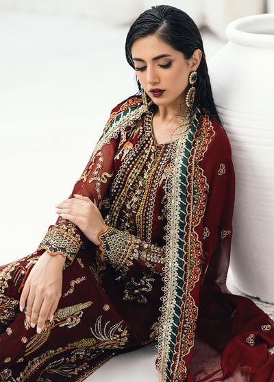 Savoir by Sahane Unstitched Luxury Formals Collection 2024 CT-140002 Rouge