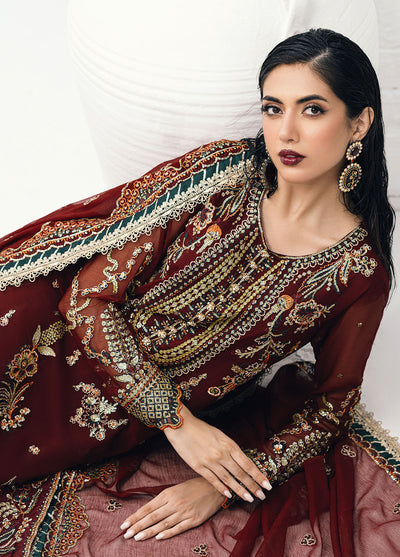 Savoir by Sahane Unstitched Luxury Formals Collection 2024 CT-140002 Rouge