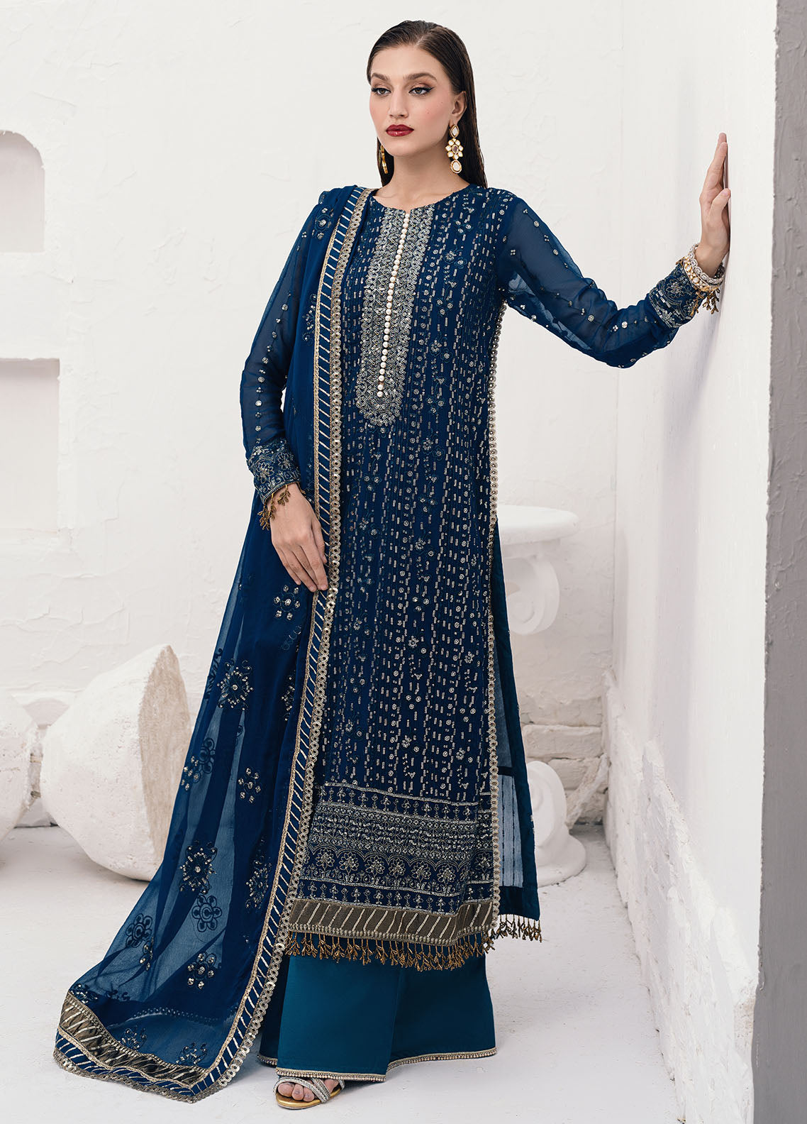 Savoir by Sahane Unstitched Luxury Formals Collection 2024 CT-140004 Ashen