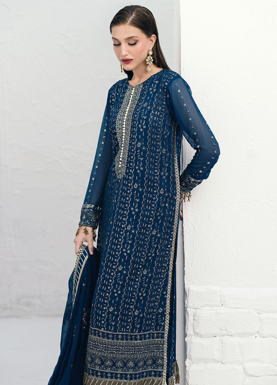 Savoir by Sahane Unstitched Luxury Formals Collection 2024 CT-140004 Ashen