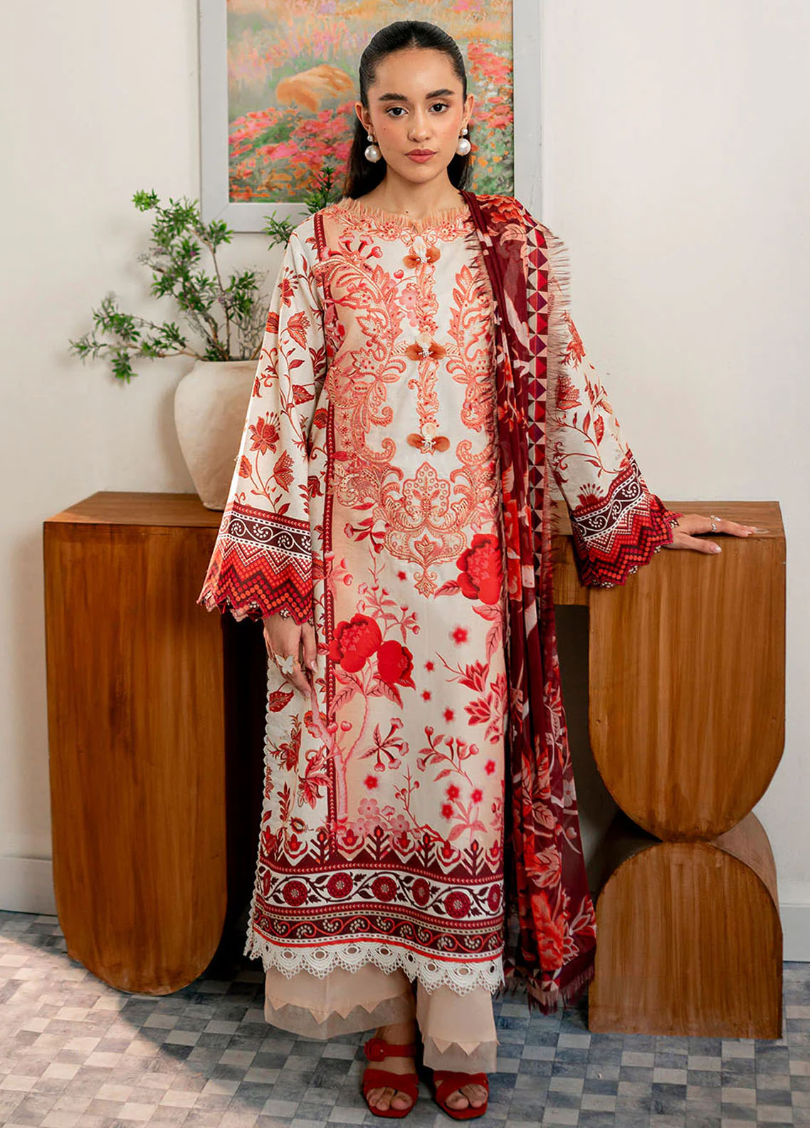 Selene By Roheenaz Unstitched Fall Collection 2024 RNP-03A Russet