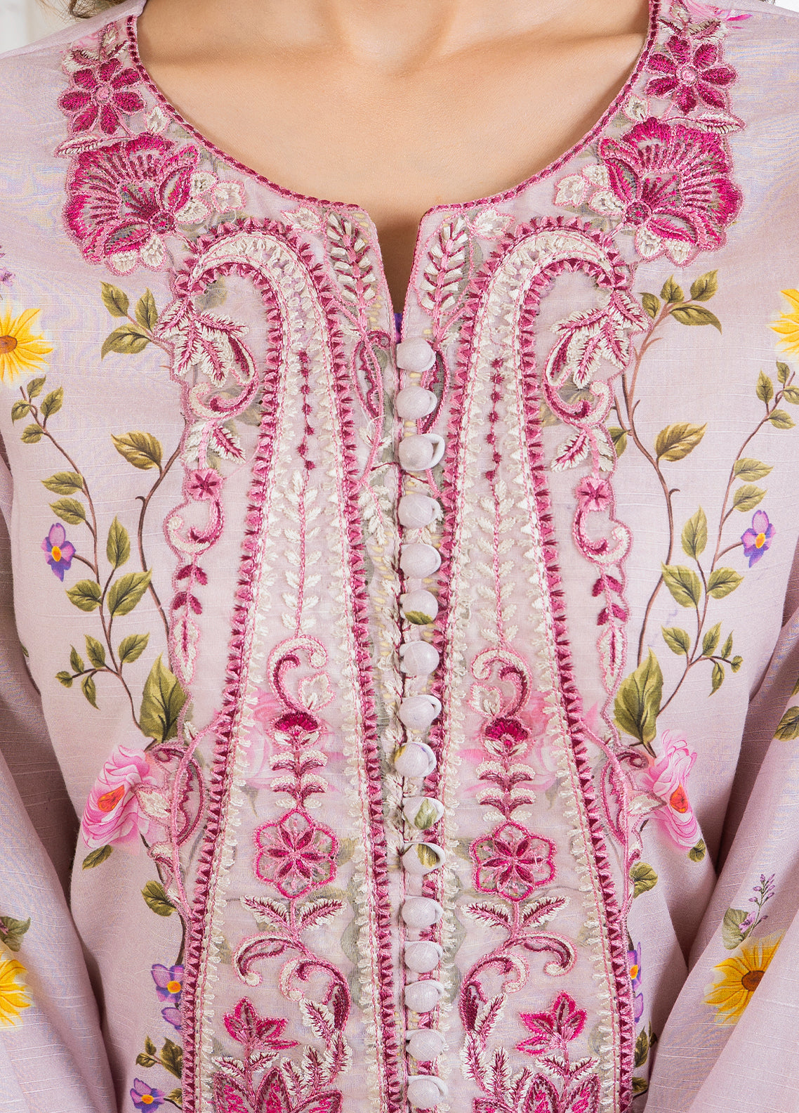 Selene by Meerak Pret Embroidered Slub Lawn 3 Piece Suit Calista
