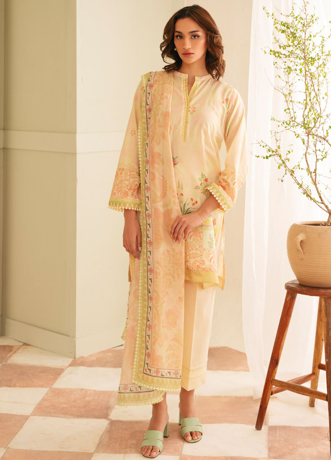 Selene by Sahar Printed Lawn Suits Unstitched 3 Piece SHR25S CL-V1-S25-01 Mughal Bliss