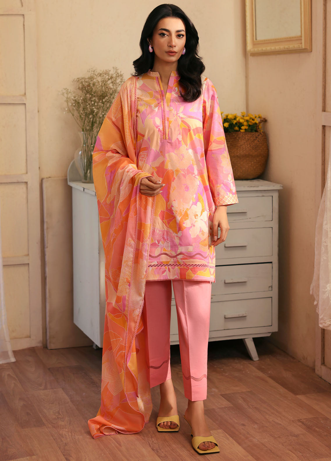 Selene by Sahar Printed Lawn Suits Unstitched 3 Piece SHR25S CL-V1-S25-05 Pink Enigma