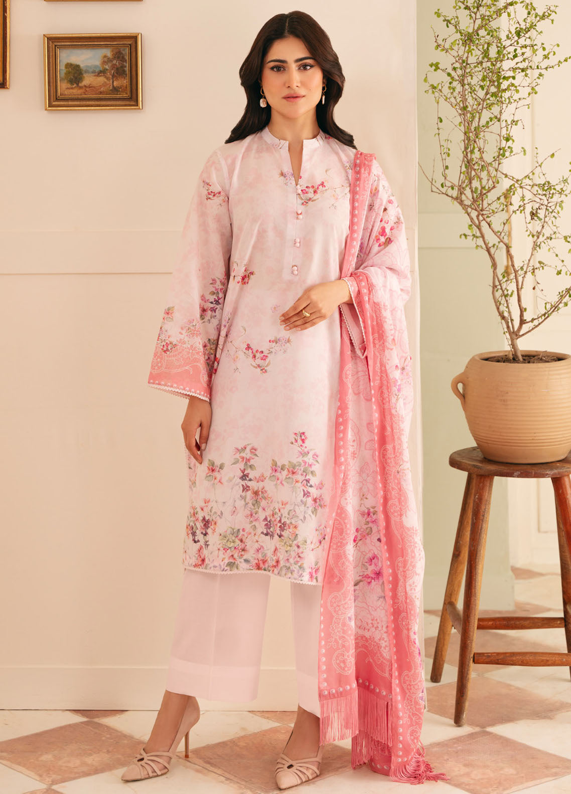 Selene by Sahar Printed Lawn Suits Unstitched 3 Piece SHR25S CL-V1-S25-07 Sakura Dream