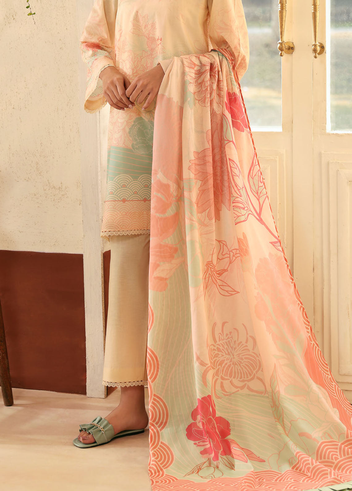 Selene by Sahar Printed Lawn Suits Unstitched 3 Piece SHR25S CL-V1-S25-09 Rosette Reverie