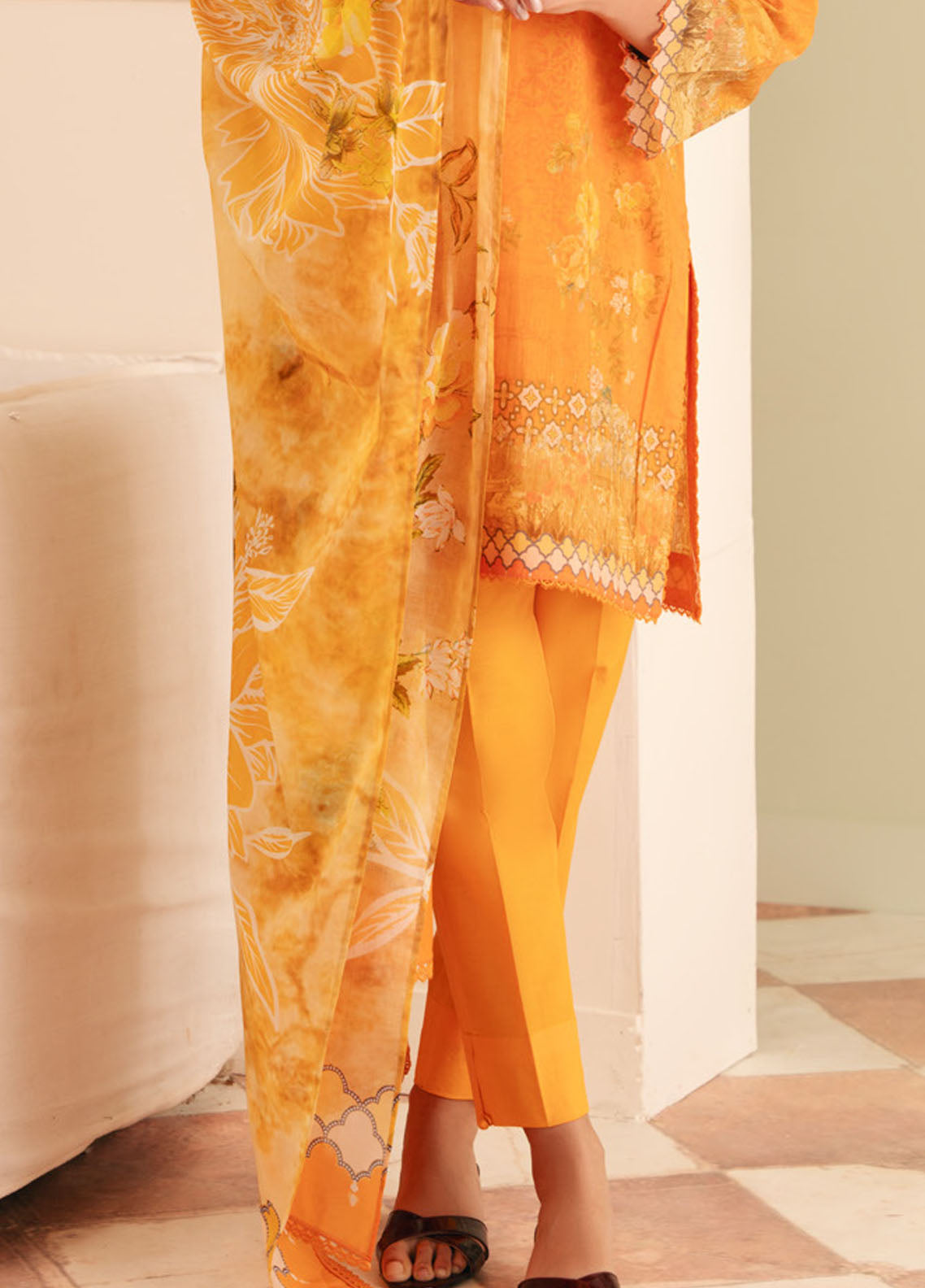 Selene by Sahar Printed Lawn Suits Unstitched 3 Piece SHR25S CL-V1-S25-10 Sunset Garden