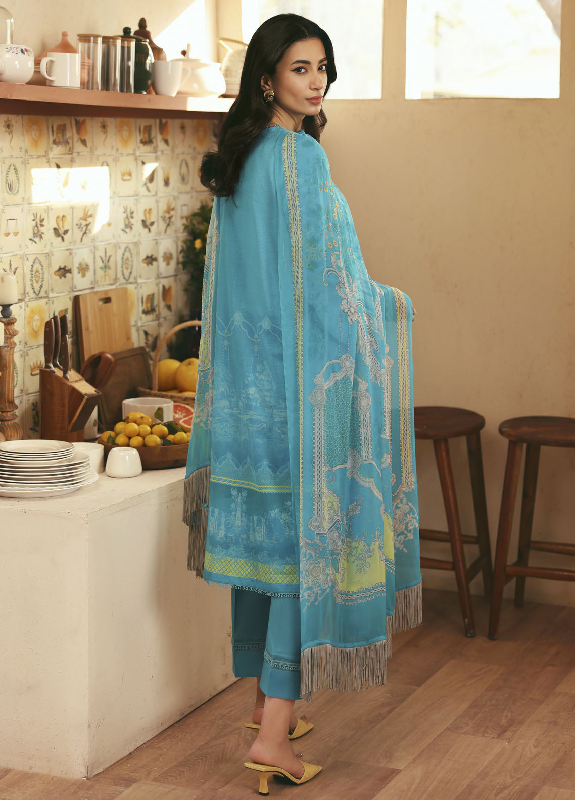 Selene by Sahar Printed Lawn Suits Unstitched 3 Piece SHR25S CL-V1-S25-15 Oceanic Petals