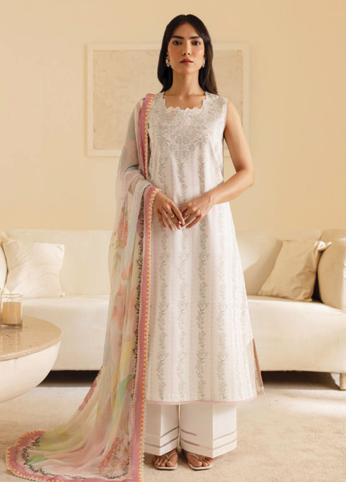 Seran Embroidered Lawn Suits Unstitched 3 Piece D-02 Alira