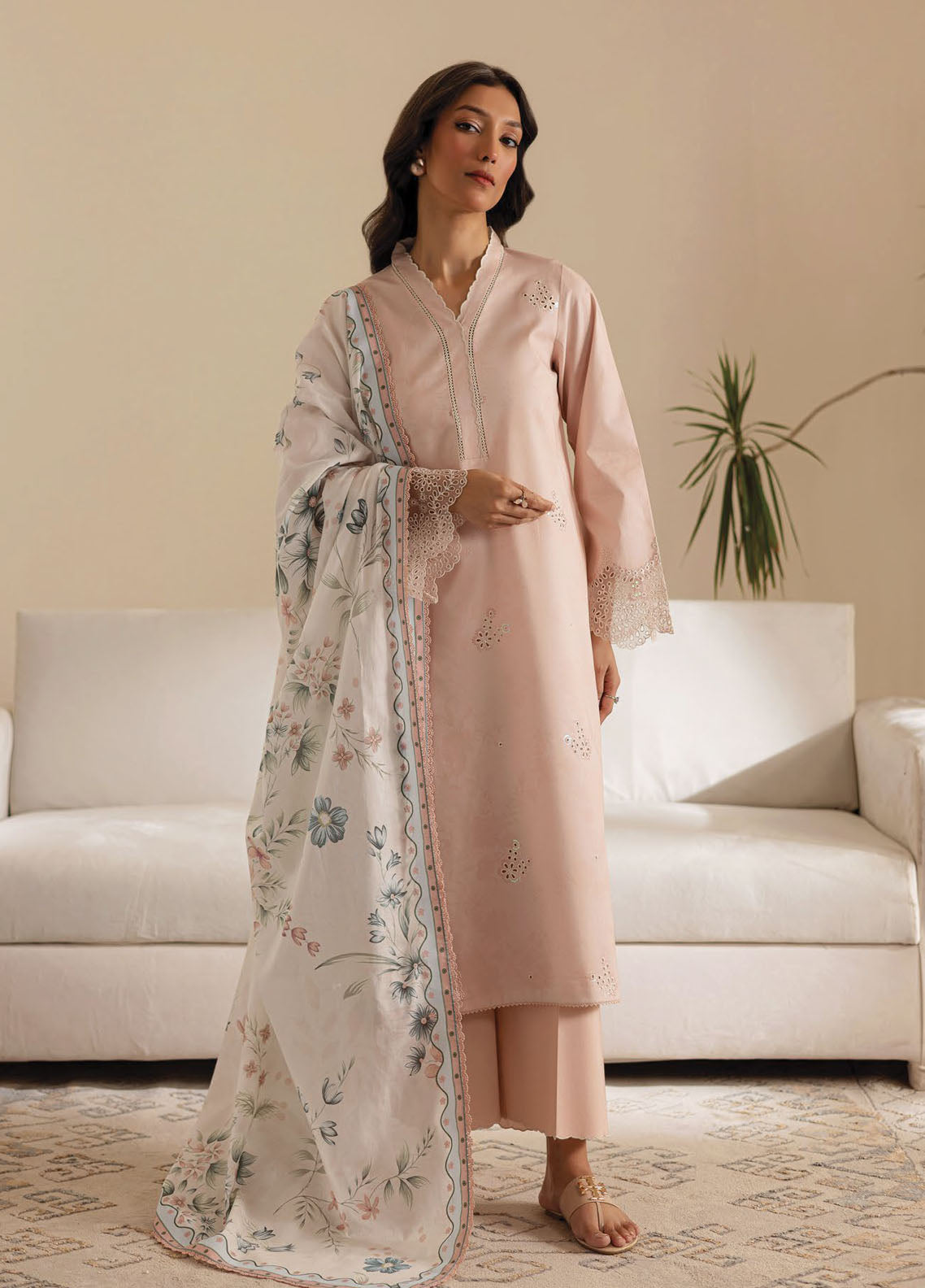 Seran Embroidered Lawn Suits Unstitched 3 Piece D-07 Ismira