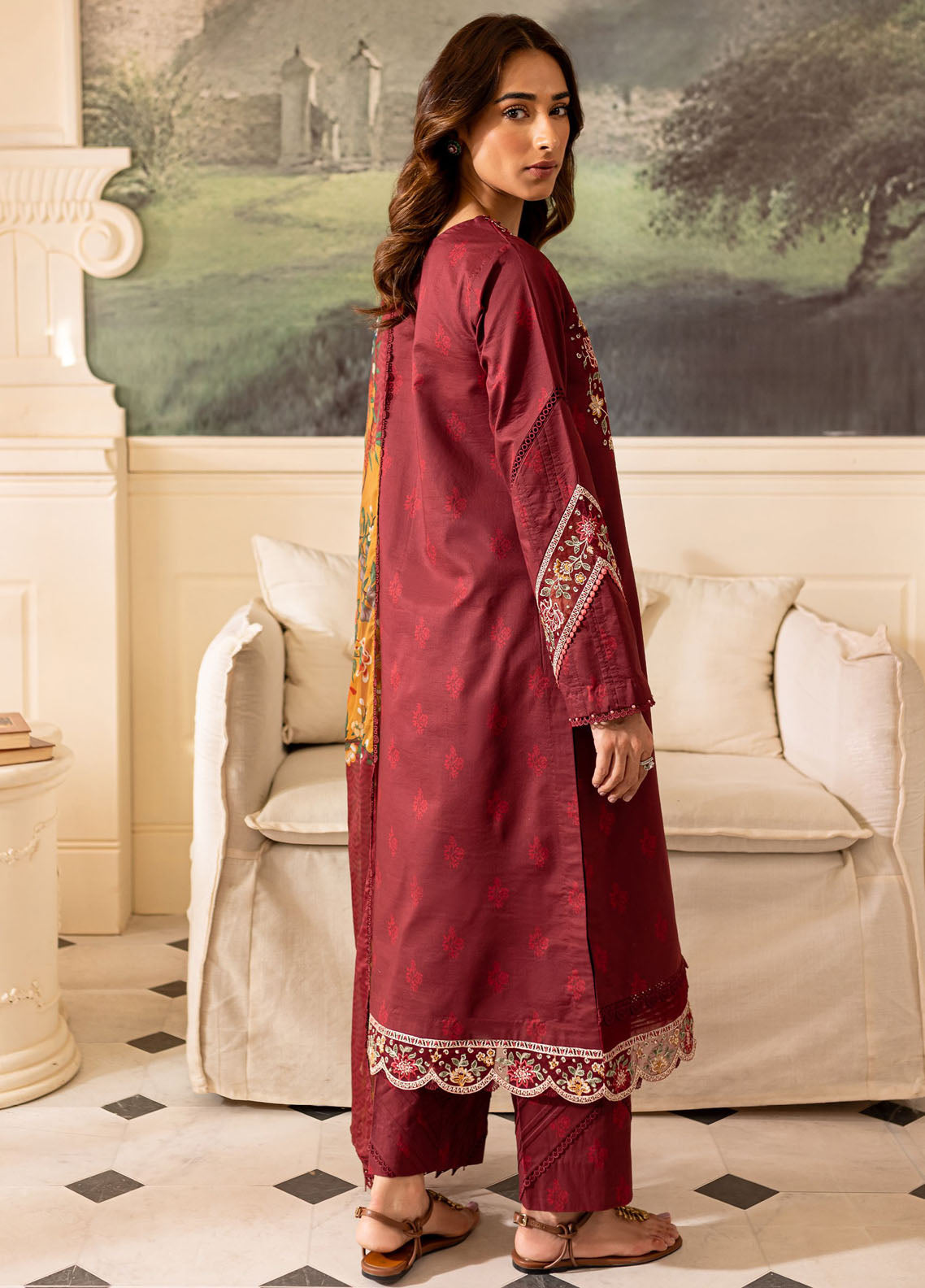 Seraya By Farasha Unstitched Lawn Collection 2024 D-03 Amy