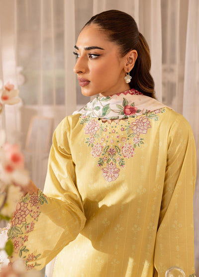 Seraya By Farasha Unstitched Lawn Collection 2024 D-05 Fern