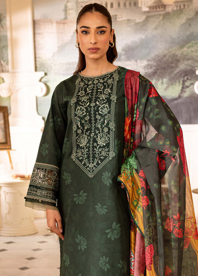 Seraya By Farasha Unstitched Lawn Collection 2024 D-06 Jade