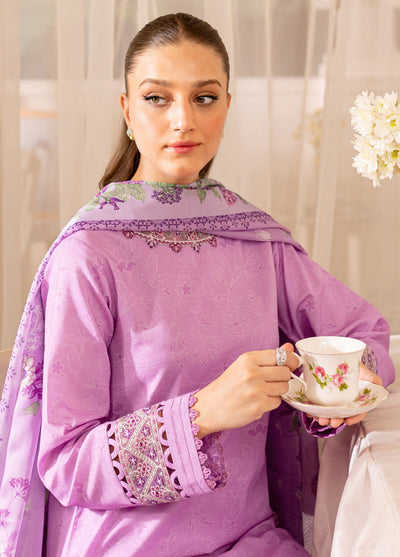 Seraya By Farasha Unstitched Lawn Collection 2024 D-09 Violet