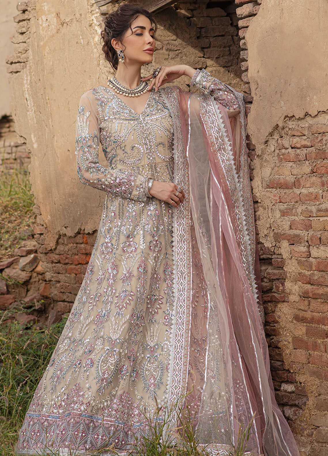 Mehak Yaqoob Pret Embroidered Net 4 Piece Suit Cleo