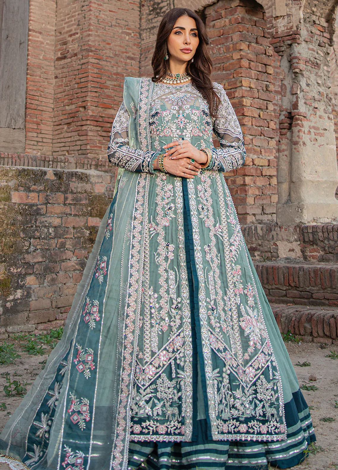 Mehak Yaqoob Pret Embroidered Organza 4 Piece Suit Emery