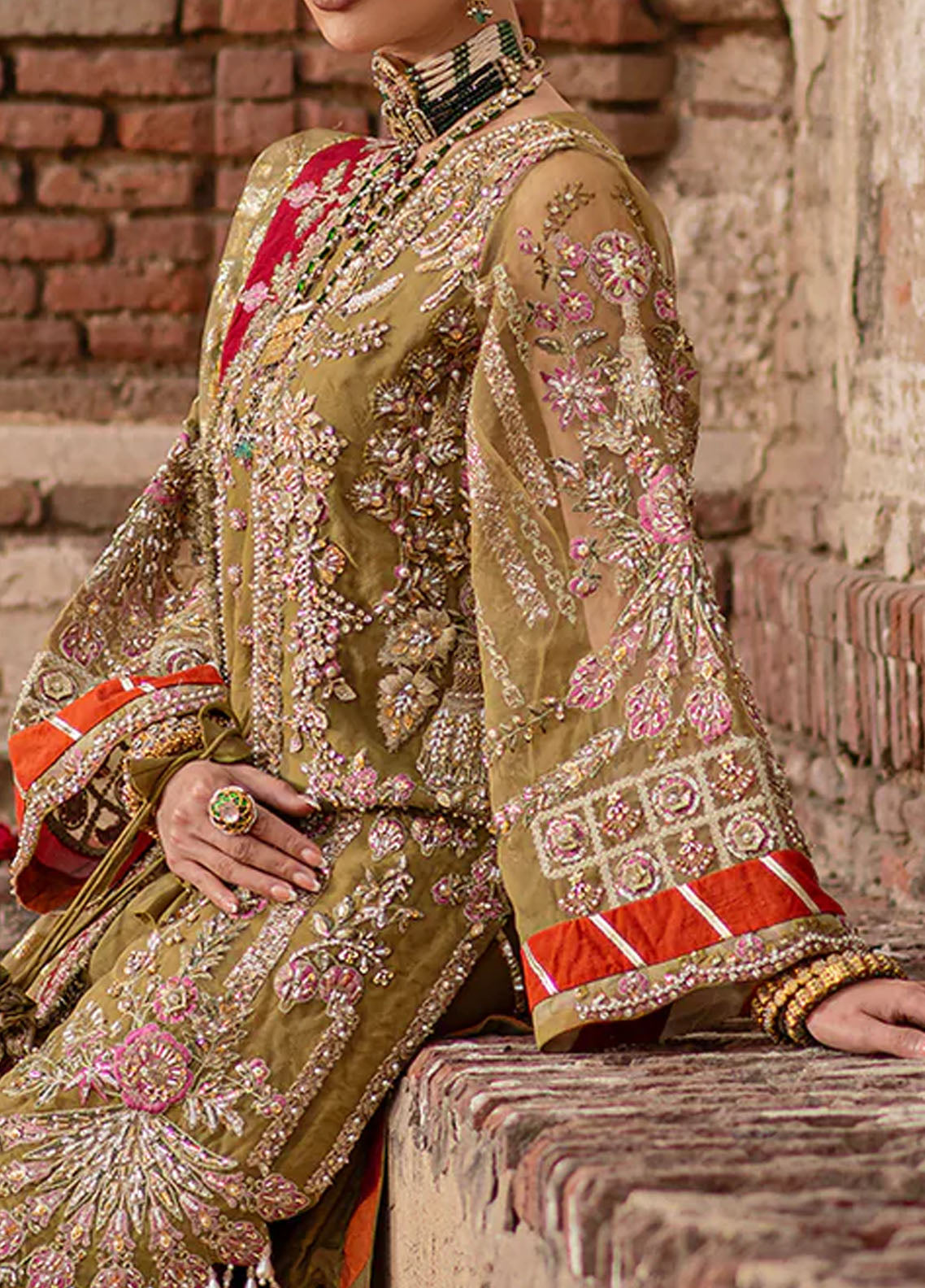 Mehak Yaqoob Pret Embroidered Organza 4 Piece Suit Hazel