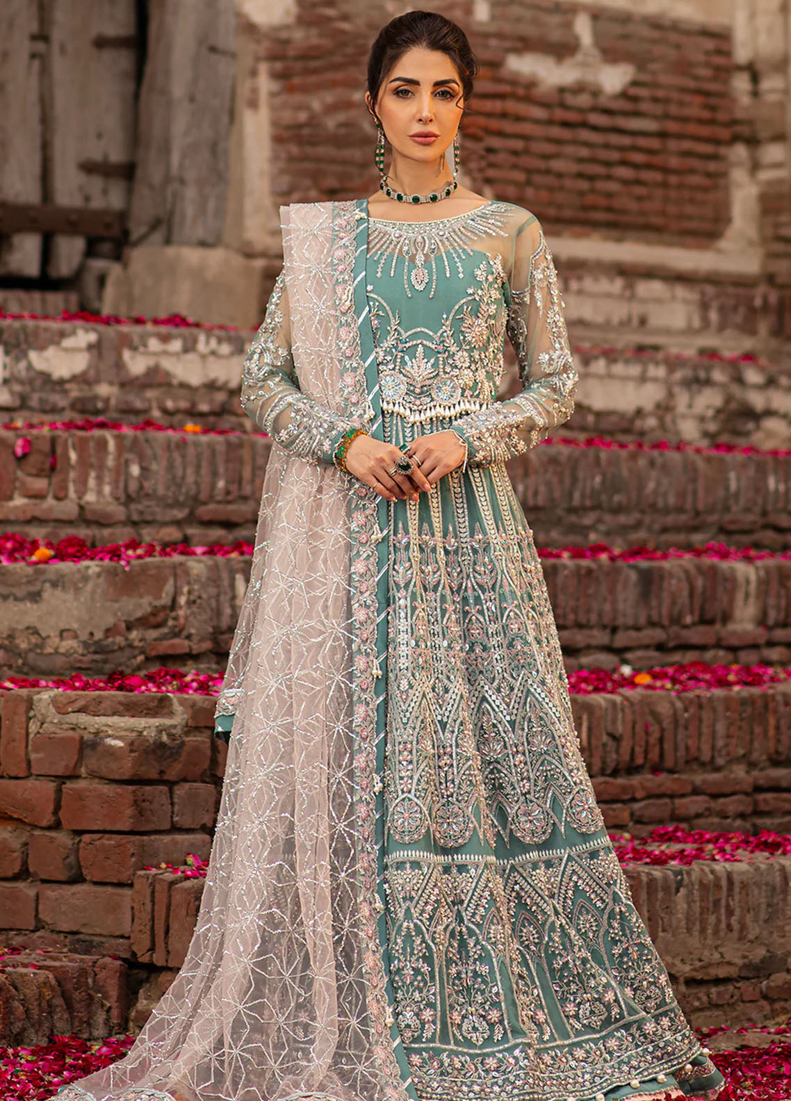 Mehak Yaqoob Pret Embroidered Net 4 Piece Suit Sela