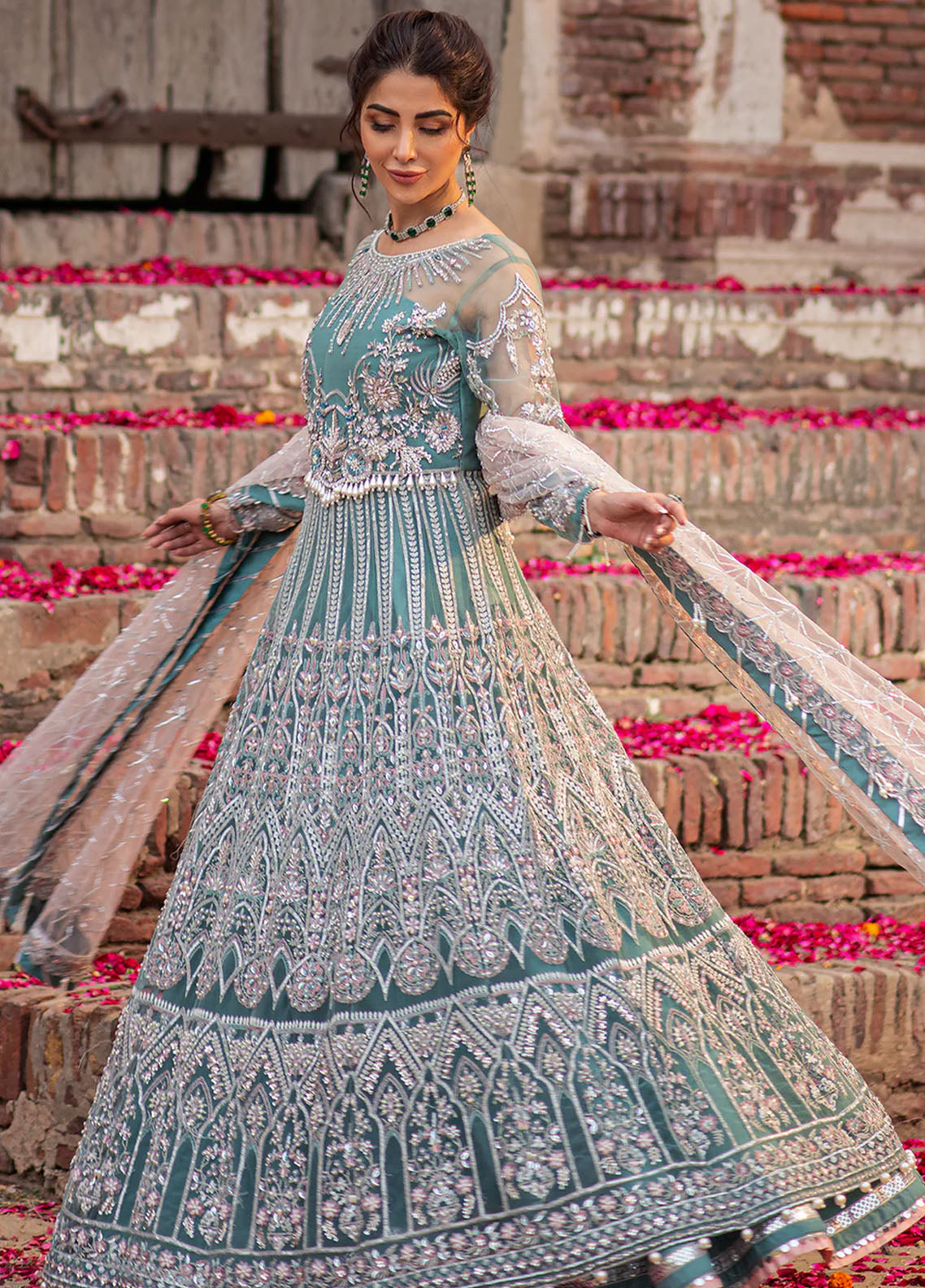 Mehak Yaqoob Pret Embroidered Net 4 Piece Suit Sela