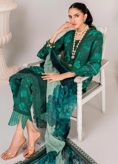 Serene By Shazme Unstitched Lawn Collection 2023 SH-01 Emerald