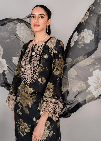 Serene By Shazme Unstitched Lawn Collection 2023 SH-04 Floral Noir