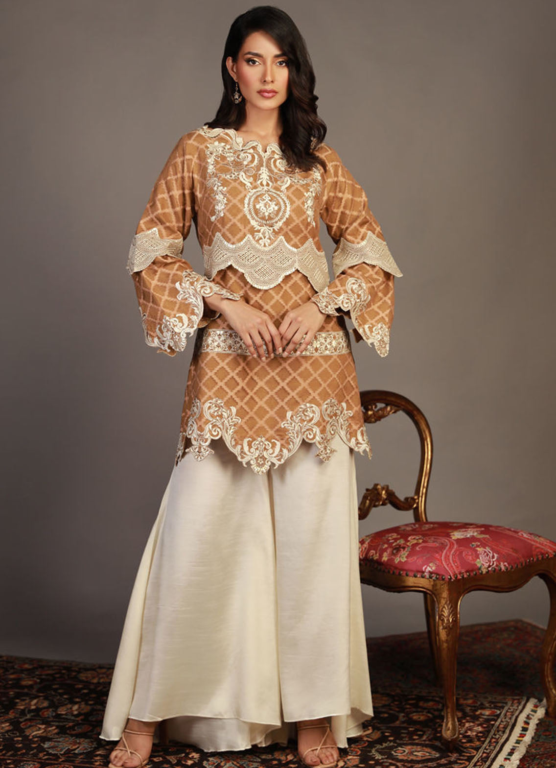 Shamaeel Ansari Pret Embroidered Self jacquard 2 Piece RV-01