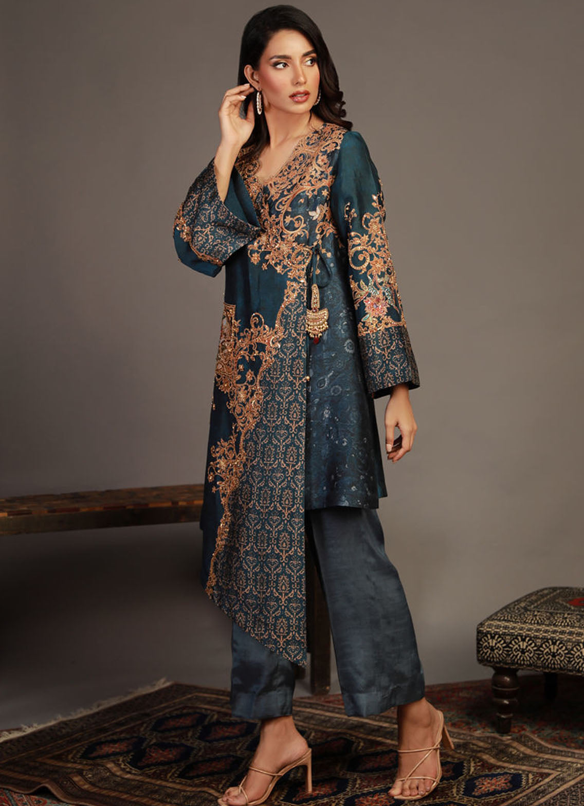 Shamaeel Ansari Pret Embroidered Sheesha Silk 2 Piece RV-02