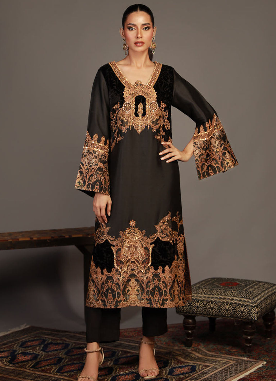 Shamaeel Ansari Pret Embroidered Sheesha Silk 2 Piece RV-03