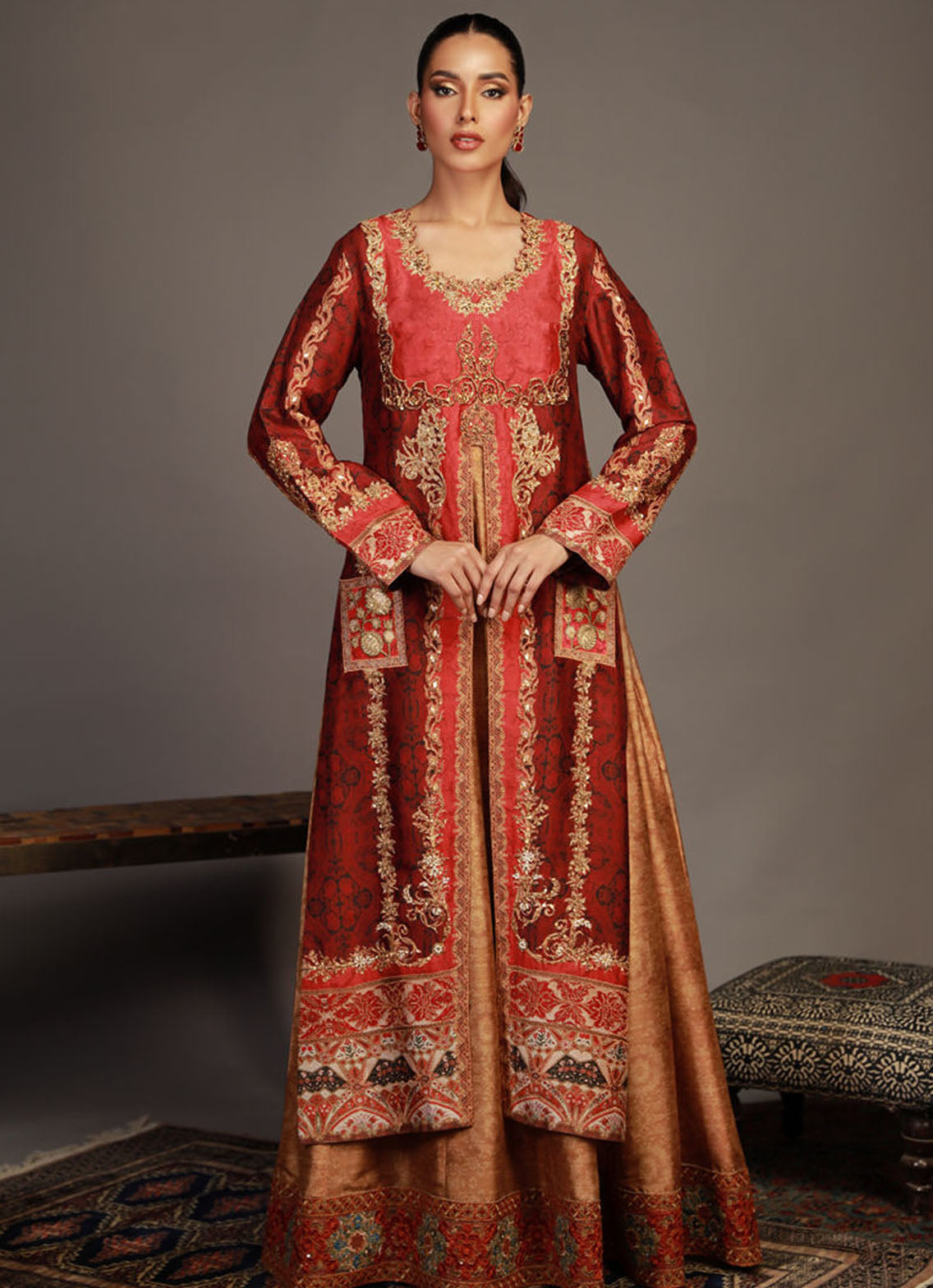 Shamaeel Ansari Pret Embroidered Sheesha Silk 2 Piece RV-04