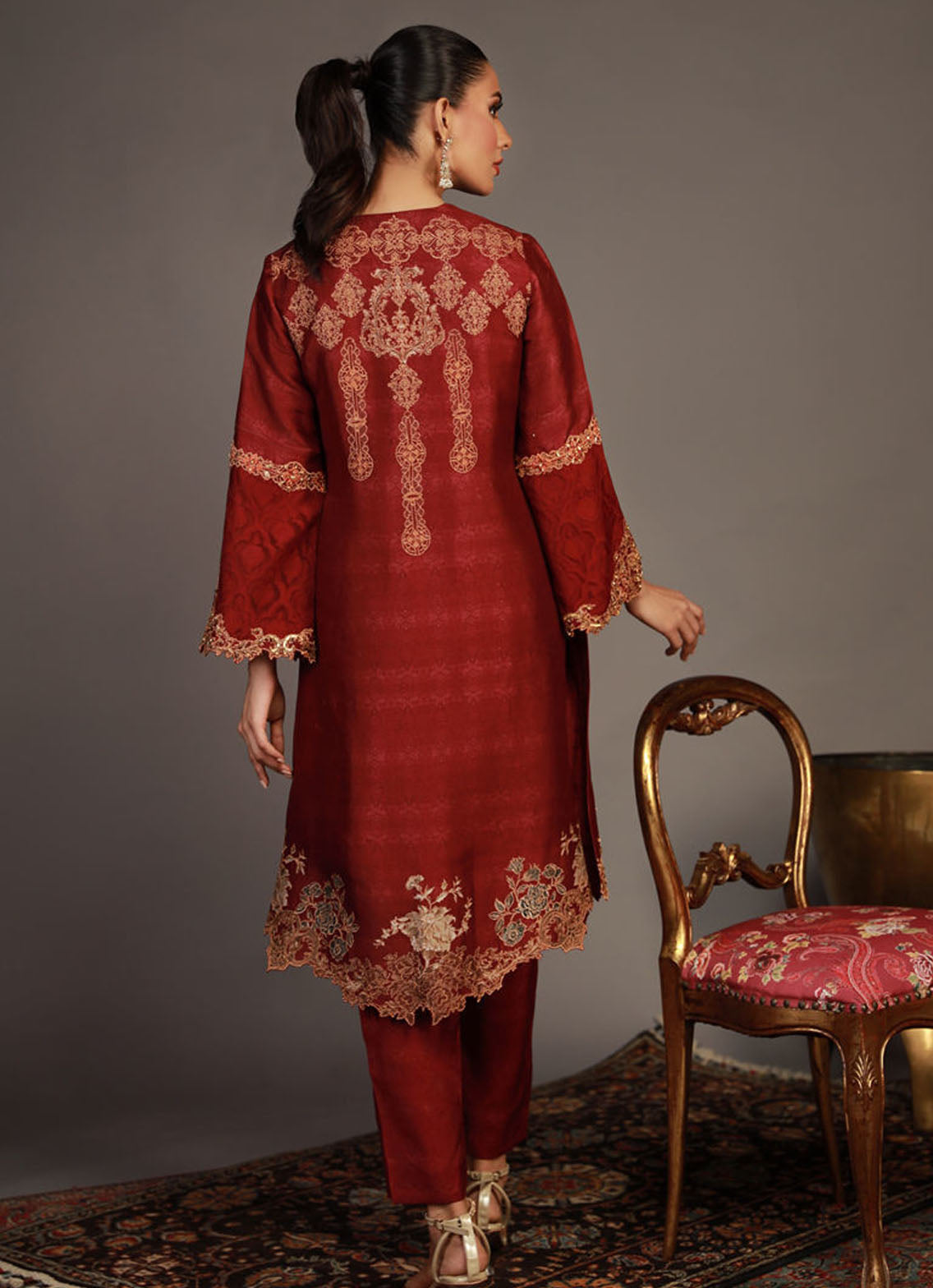 Shamaeel Ansari Pret Embroidered Sheesha Silk 2 Piece RV-06