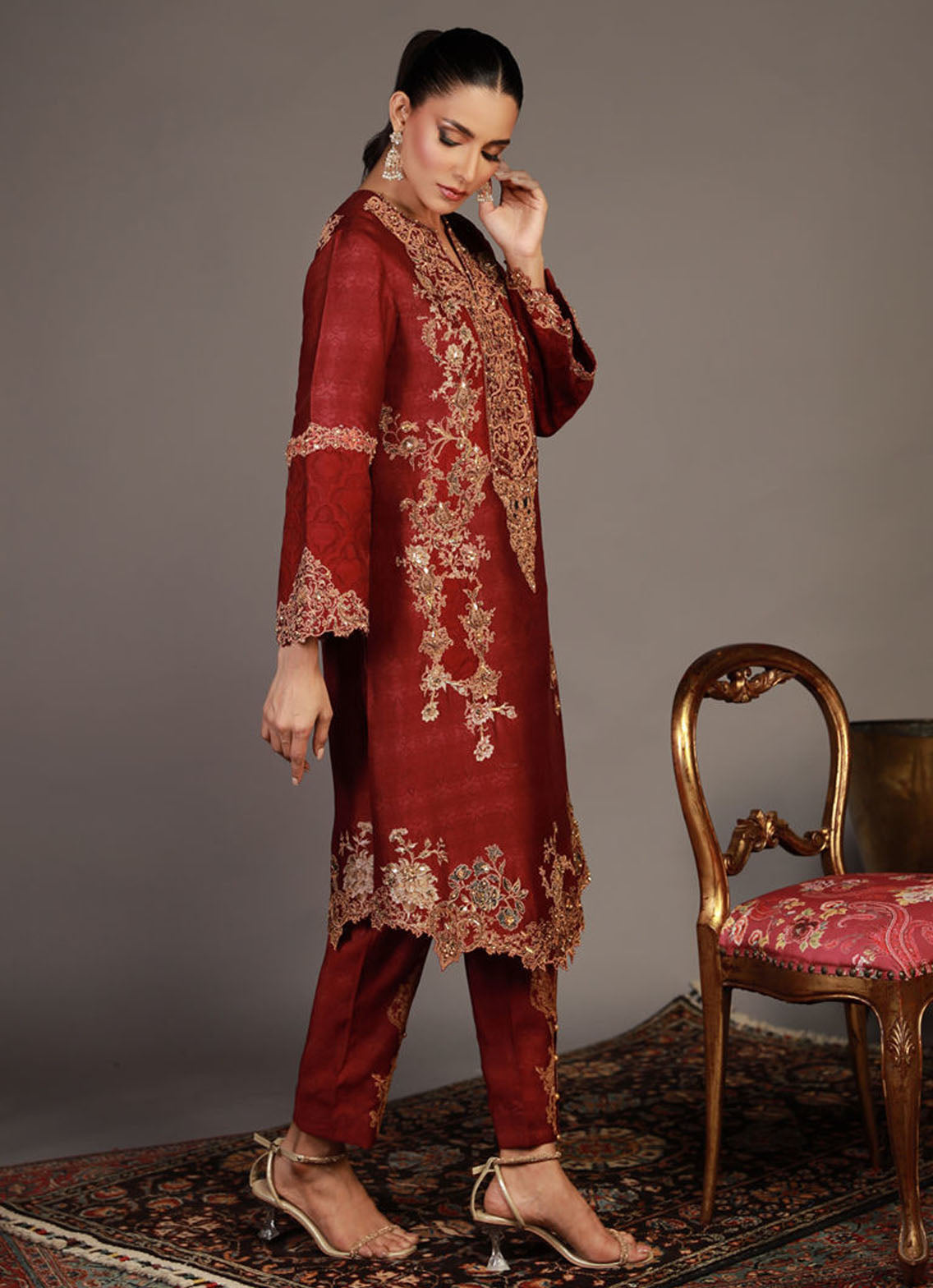 Shamaeel Ansari Pret Embroidered Sheesha Silk 2 Piece RV-06