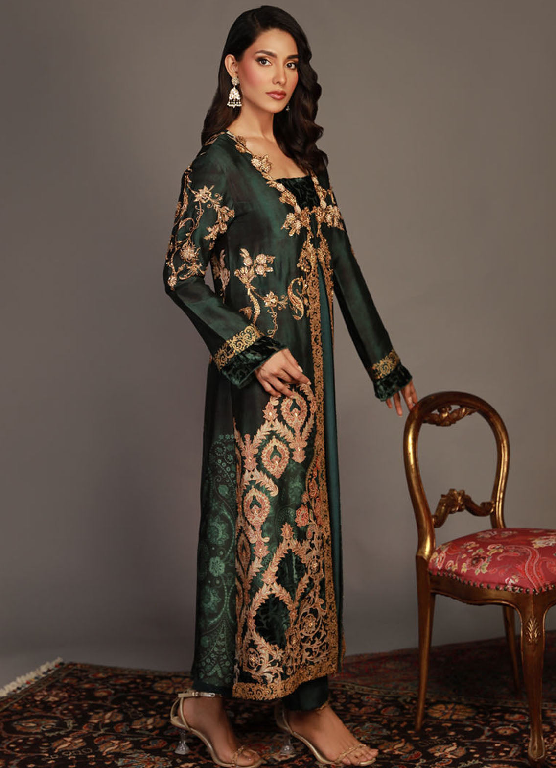 Shamaeel Ansari Pret Embroidered Sheesha Silk 3 Piece RV-09