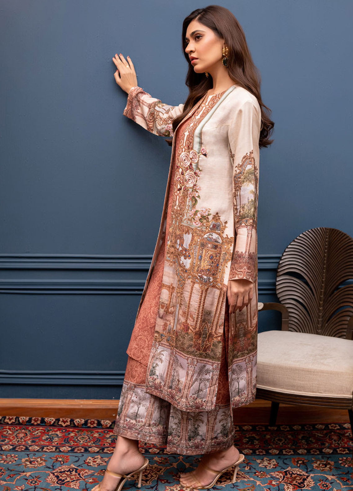 Shamaeel Ansari Pret Printed Silk 2 Piece Suit EKS-01