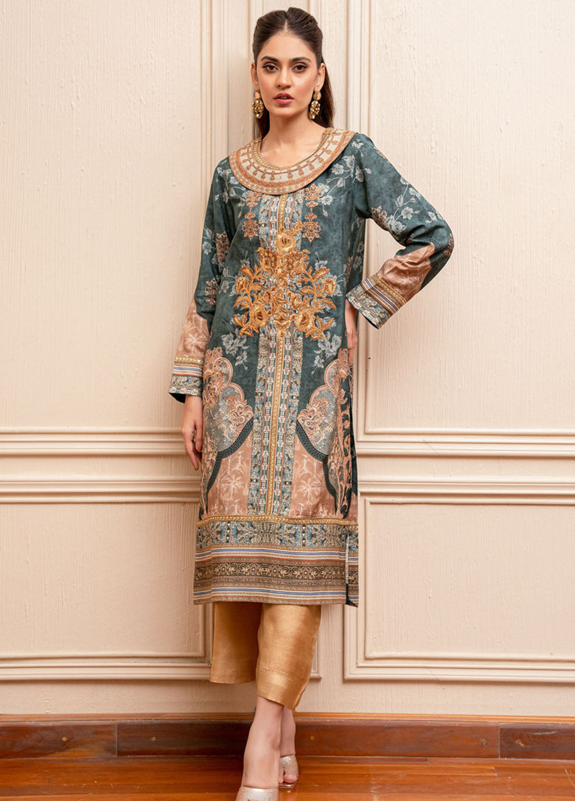 Shamaeel Ansari Pret Printed Silk 2 Piece Suit EKS-06