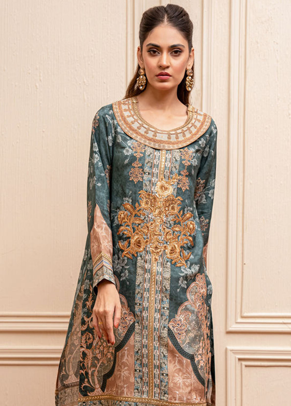 Shamaeel Ansari Pret Printed Silk 2 Piece Suit EKS-06