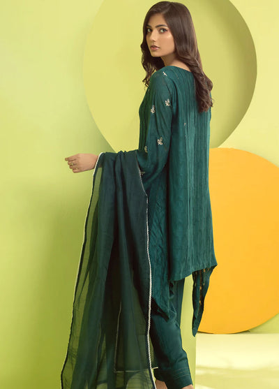 Shamooz Pret Jacquard Cotton 3 Piece Suit SEM-0499 Deep Green