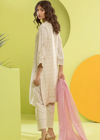 Shamooz Pret Jacquard Cotton 3 Piece Suit SEM-0501 Ivory Flower