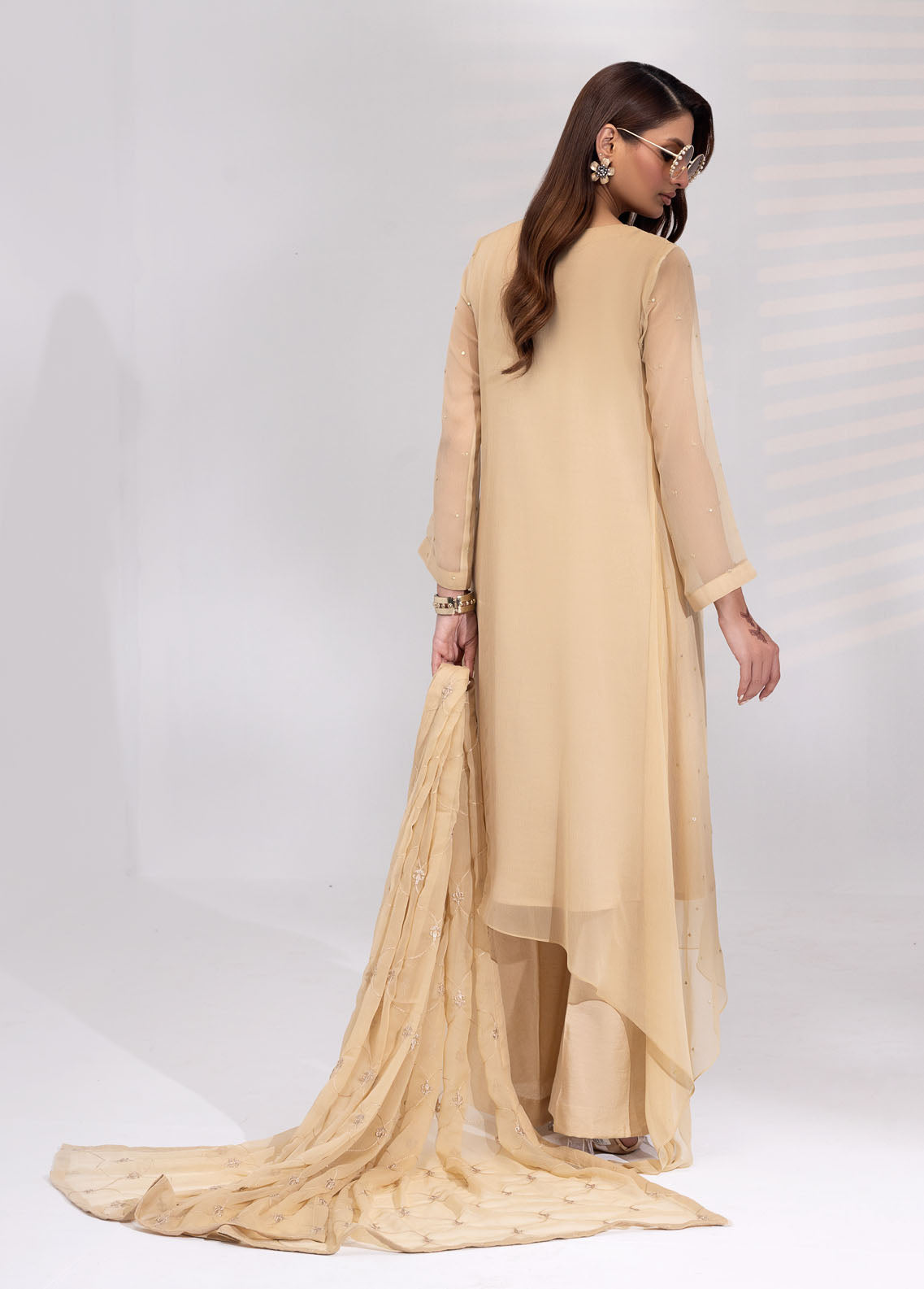 Shamooz Pret Embroidered Chiffon 3 Piece Suit SEM-0640 Mist Fawn