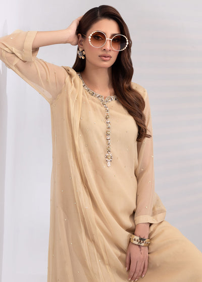 Shamooz Pret Embroidered Chiffon 3 Piece Suit SEM-0640 Mist Fawn